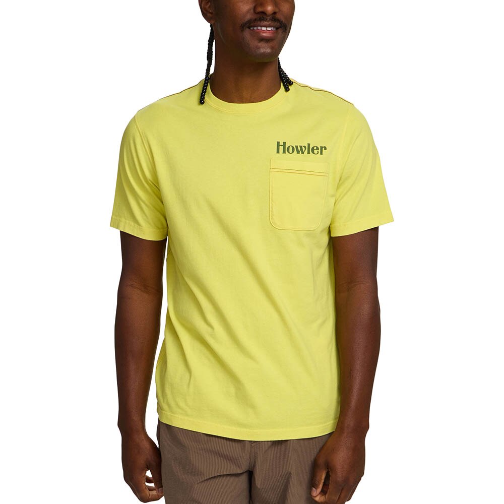 Howler Brothers Cotton Pocket TShirt Men's in El Monito Chartreuse